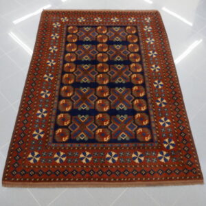 tappeto bukhara ersari da salotto fondo blu marrone