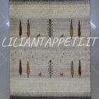 piccolo tappeto persiano Gabbeh gashgai kashkuli fondo avorio in lana 133x85 cm