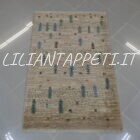 piccolo tappeto persiano Gabbeh gashgai kashkuli fondo sabbia beige in lana 133x89 cm