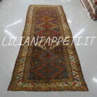 Passatoia antica Shahsavan persiana fine XIX secolo lana su cotone colori naturali 337x127 cm