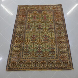 antico tappeto persiano tabriz fondo avorio motivo zili sultan da salotto