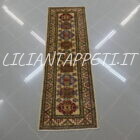 tappeto passatoia fondoletto kazak afghano fondo chiaro 183x61 cm