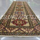 tappeto passatoia fondoletto kazak afghano fondo chiaro 183x61 cm