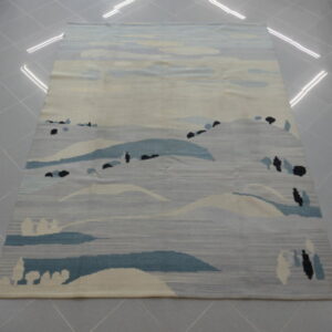 kilim vecchio annodato a mano da sala colori chiari