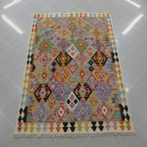 kilim afghano da salotto multicolore