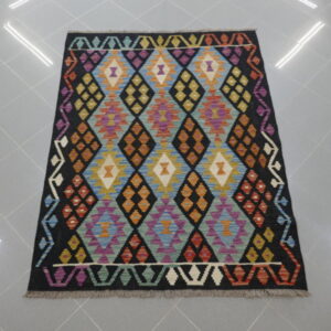 kilim afghano da salotto multicolore