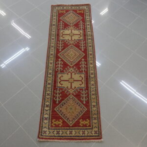 tappeto passatoia fondoletto kazak afghano fondo rosso