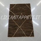 piccolo gabbeh moderno scendiletto color marrone 124x81 cm