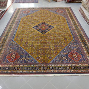 tappeto persiano gashgai kashkuli grande fondo giallo oro da salotto molto fine