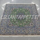 tappeto Nain 9 Fili quadrato fondo verde da salotto 198x193 cm