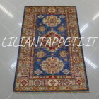 tappeto kazak extra afghano annodato a mano lana su cotone 120x78 cm