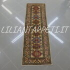 uzbek kazak extra tappeto afghano annodato a mano lana su cotone 182x61 cm