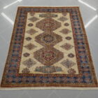 tappeto orientale kazak fondo avorio da salotto