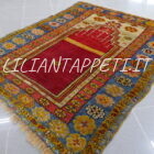 Antico tappeto Konya a preghiera Turchia centrale XIX secolo lana su lana 150x117 cm