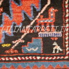 Tappeto passatoia kelley antico caucasico karabagh geometrico tradizionale annodato a mano con medaglioni e bordure decorative 290x128 cm