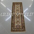 uzbek kazak extra tappeto afghano annodato a mano lana su cotone 179x64 cm