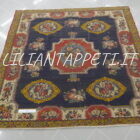 antico tappeto persiano bakhtiari gol farang fondo blu quadrato 210x211 cm