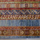 tappeto orientale moderno ziegler bakhtiari da salotto fondo multicolore disegno moharramat molto ricco lana su cotone 227x176 cm