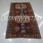 appeto Kazak Chajli antico caucasico lana su lana colori naturali 245x136 cm