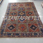 appeto Yalameh persiano geometrico in lana su lana da salotto 310x207 cm