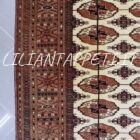 tappeto persiano bukhara tekke antico fondo avorio in lana 170x145 cm