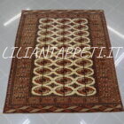 tappeto persiano bukhara tekke antico fondo avorio in lana 170x145 cm