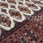tappeto persiano bukhara tekke antico fondo avorio in lana 170x145 cm