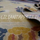 tappeto cinese antico ningxia a draghi fondo chiaro in lana 217x155 cm