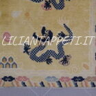 tappeto cinese antico ningxia a draghi fondo chiaro in lana 217x155 cm