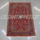 tappeto persiano keshan fondo rosso lana su cotone 147x96 cm