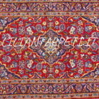 tappeto persiano keshan fondo rosso lana su cotone 147x96 cm