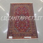 tappeto persiano keshan fondo rosso lana su cotone 147x96 cm