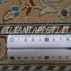 tappeto persiano nain 9 fili fondo blu lana su cotone molto fine 247x167 cm di vecchia manifattura