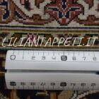 Tappeto persiano Tabriz 60 Raj extrafine antico fondo rosso con medaglione centrale e bordura blu annodato a mano 256x249 cm in lana e seta