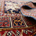 tappeto afghano kazak fondo blu 145x100 cm in lana