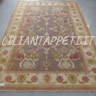 tappeto afghano ziegler colori pastello lilla da salotto in lana su cotone 300x204 cm