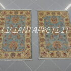 scendiletti orientali ziegler color azzurro in lana circa 90x60 cm