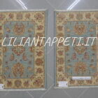 scendiletti orientali ziegler color azzurro in lana circa 90x60 cm
