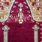 antico tppeto turco panderma a preghiera in lana fondo verde 180x128 cm
