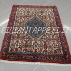 piccolo tappeto persiano bijar fondo avorio ed azzurro motivo herati 92x73 cm