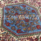 piccolo tappeto persiano bijar fondo avorio ed azzurro motivo herati 92x73 cm