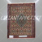 piccolo tappeto persiano bijar fondo avorio ed azzurro motivo herati 92x73 cm
