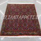 piccolo tappeto persiano bijar fondo blu motivo herati 85x73 cm