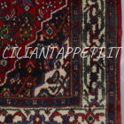 tappeto persiano hamadan, hosseinabad fondo rosso lana su cotone da ingresso 150x108 cm