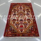 coppia di scendiletti persiano jozan di vecchia manifattura lana su cotone fondo avorio 85x53 cm