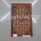 coppia di scendiletti persiano jozan di vecchia manifattura lana su cotone fondo avorio 85x53 cm