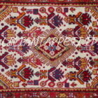 coppia di scendiletti persiano jozan di vecchia manifattura lana su cotone fondo avorio 85x53 cm