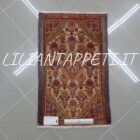 coppia di scendiletti persiano jozan di vecchia manifattura lana su cotone fondo avorio 85x53 cm