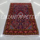 piccolo scendiletto persiano jozan fondo blu multicolore 98x65 cm lana su cotone