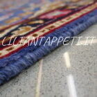 piccolo tappeto persiano kirman fondo azzurro 125x60 cm